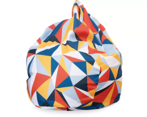 Big triangle print pear. Oxford rehab bean bag.