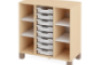 Cabinet with shelves and 8 containers. White. Fresh Collection