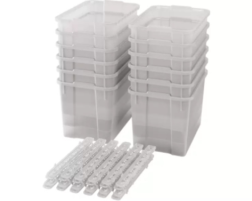 Extra large plastic containers with runners - transparent - 12