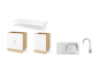 DUO set right 1.40 m with countertop in crystal white colour. Master Kitchen Collection