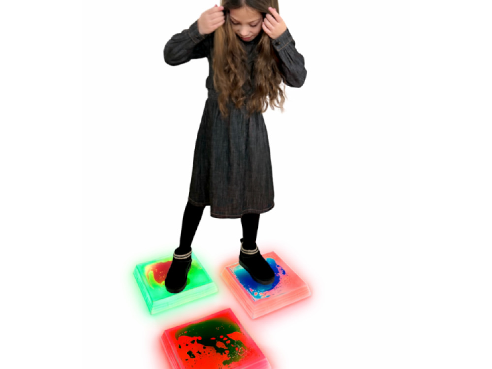 LED Liquid Floor Pod – Square Set of 3