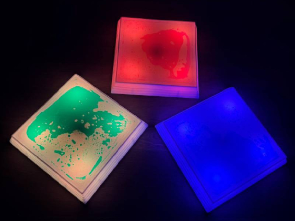 LED Liquid Floor Pod – Square Set of 3