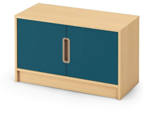 Storage Unit 92 with shelves and doors - Emerald blue - S