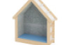 Mattress for quiet hideout with bookcase. Light blue
