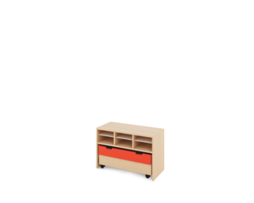 Storage Unit S with compartments + container - Red