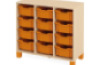 Cabinet with 12 deep containers. Orange. Fresh Collection