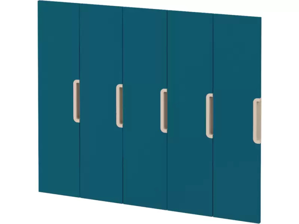Doors with handle for cloakroom Vita 5 - Emerald blue