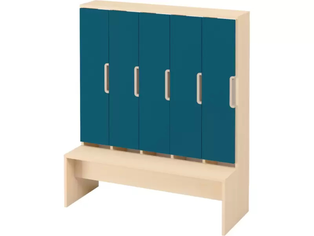 Doors with handle for cloakroom Vita 5 - Emerald blue