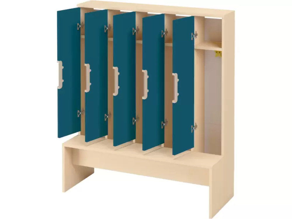 Doors with handle for cloakroom Vita 5 - Emerald blue