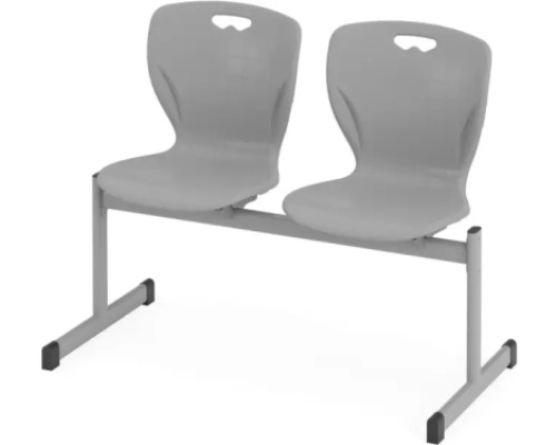 MultiSeat. 2-person cloakroom bench 6. Grey