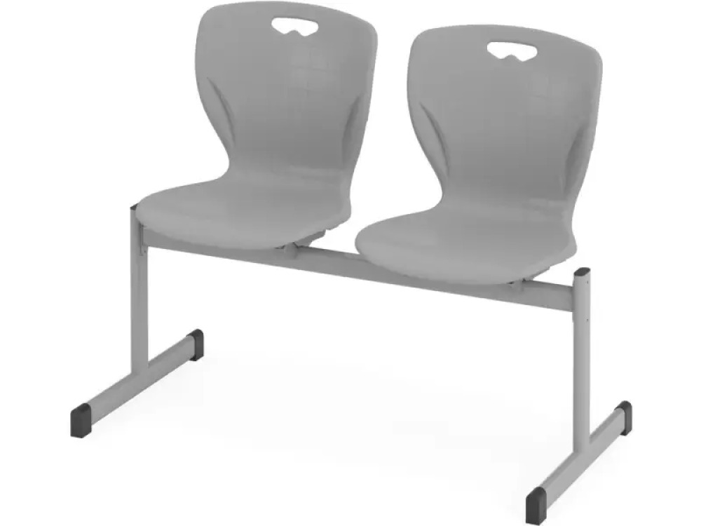 MultiSeat. 2-person cloakroom bench 6. Grey