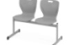 MultiSeat. 2-person cloakroom bench 6. Grey