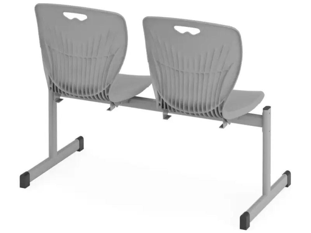 MultiSeat. 2-person cloakroom bench 6. Grey
