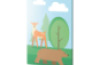 Forest wall panel. Forest glade with bear and deer