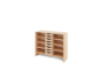 Storage Unit L with shelves + shallow wooden trays - Eko