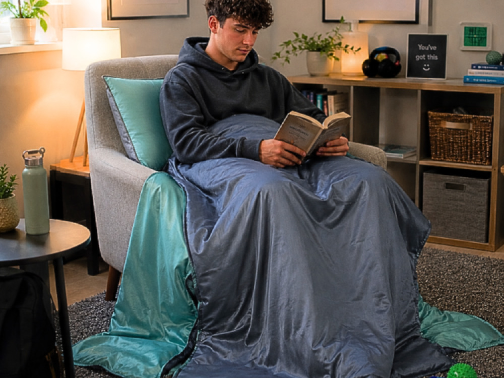 Light Weight Breathable Bamboo Fabric Weighted Blanket and Pillow Case 5kg | Grey/Green