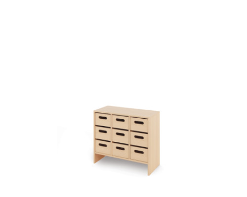 Storage Unit M with deep wooden trays - Eko