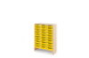 Storage Unit X with shallow cardboard trays - Yellow