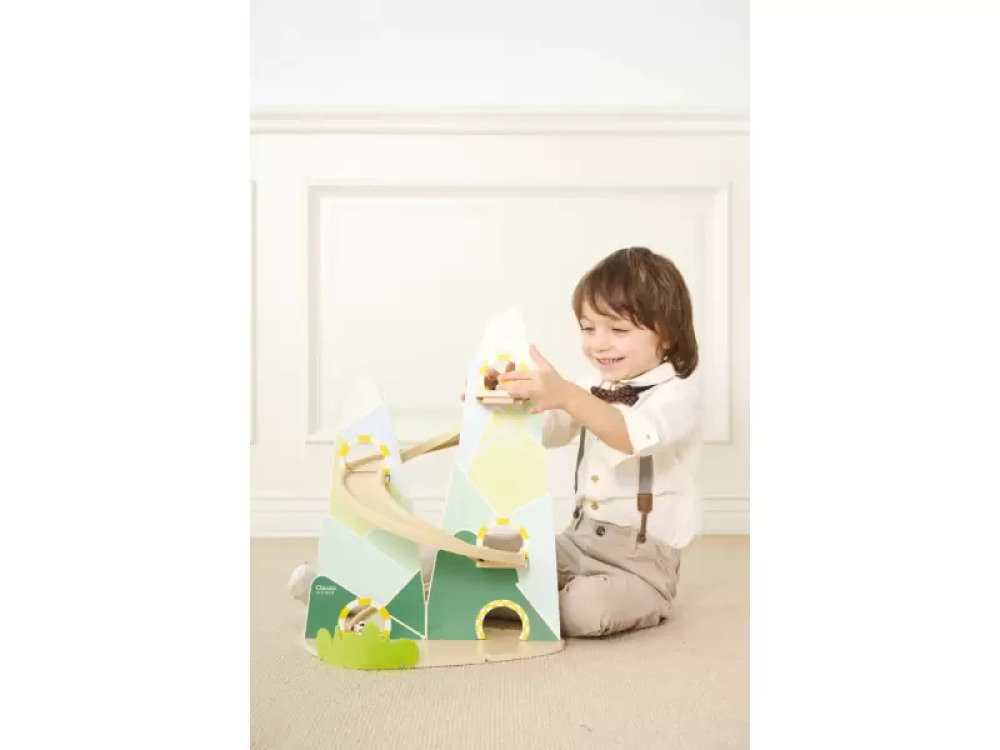 Roller coaster. Wooden play track