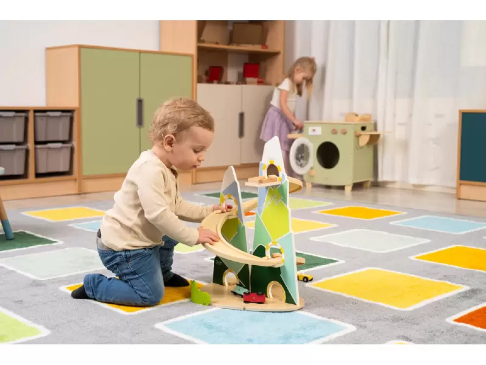 Roller coaster. Wooden play track