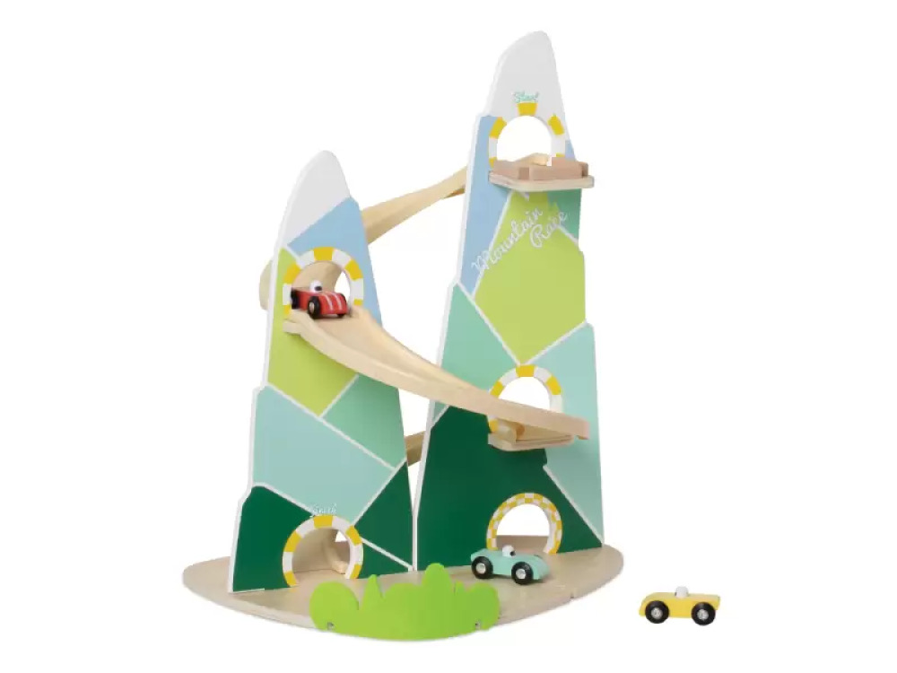 Roller coaster. Wooden play track