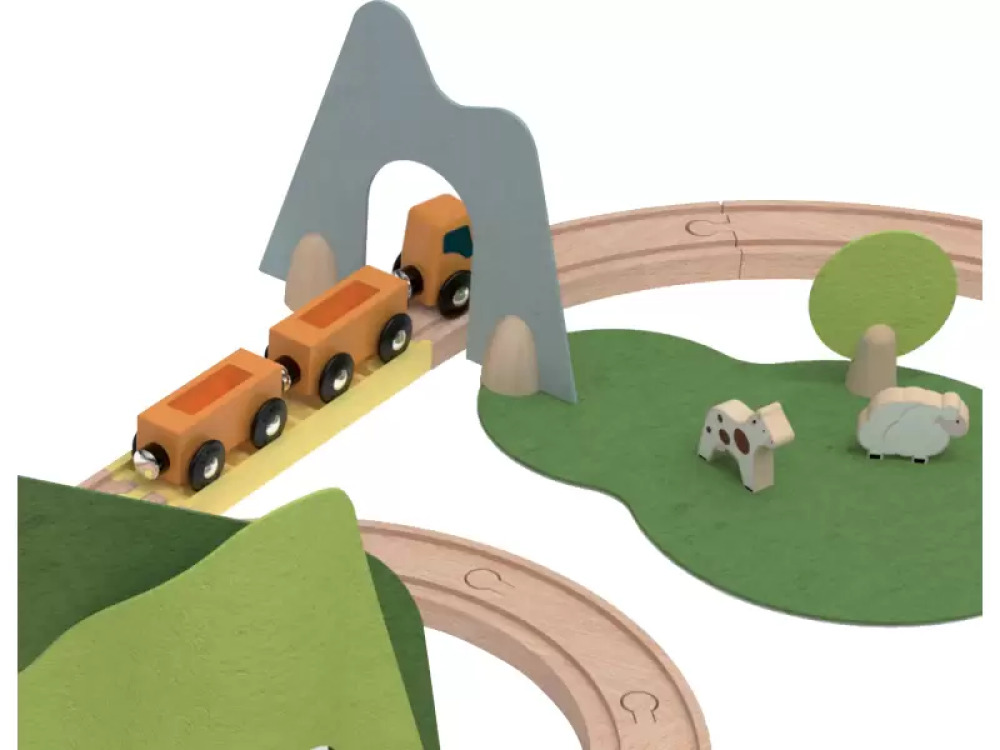 Nature. Wooden train
