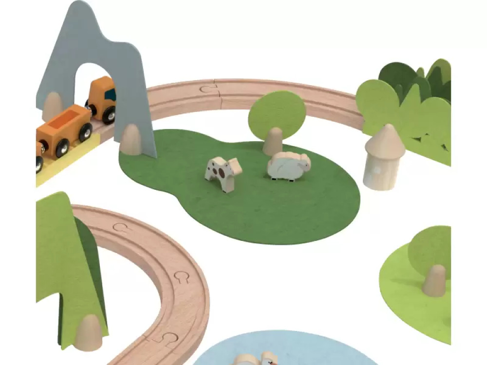 Nature. Wooden train