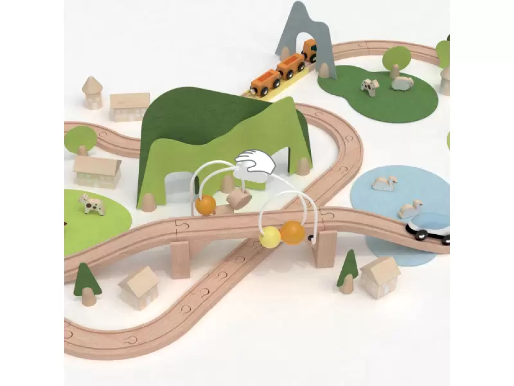 Nature. Wooden train