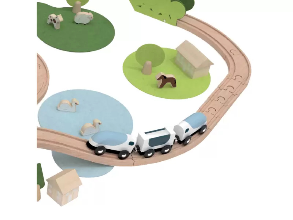 Nature. Wooden train