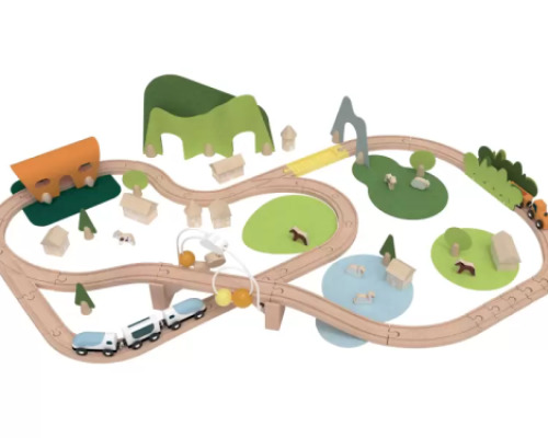 Nature. Wooden train