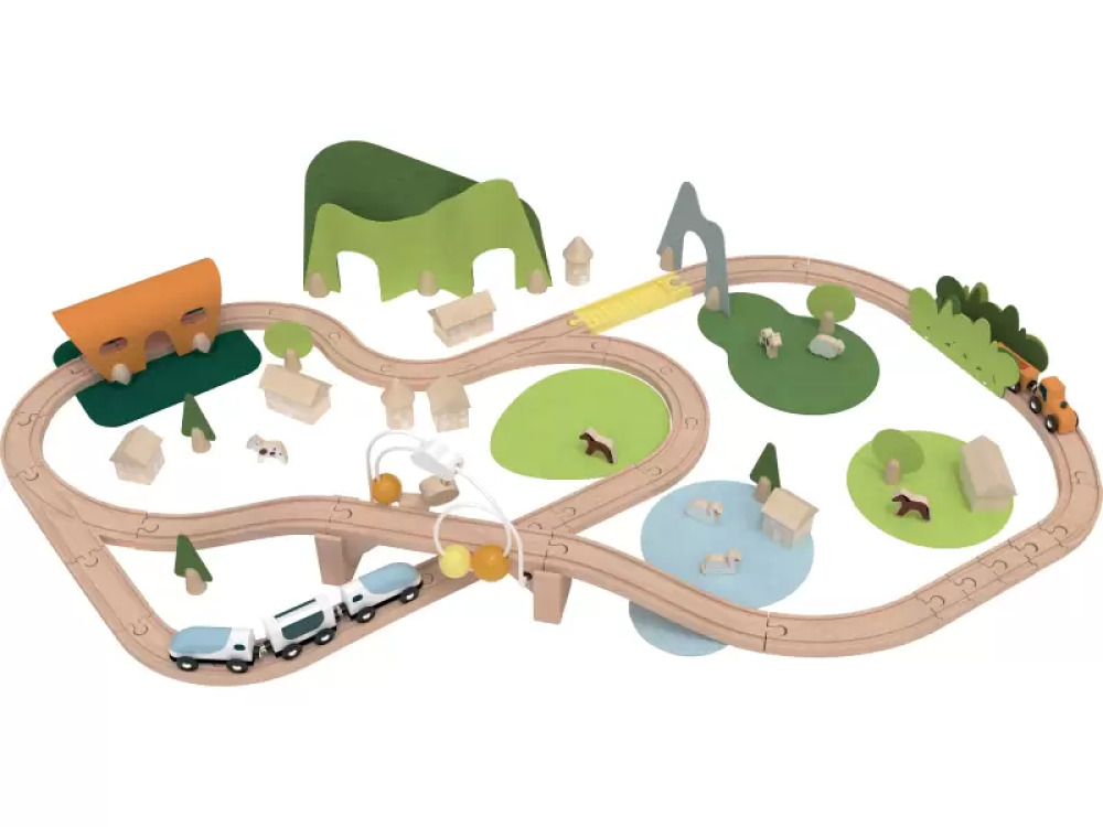 Nature. Wooden train