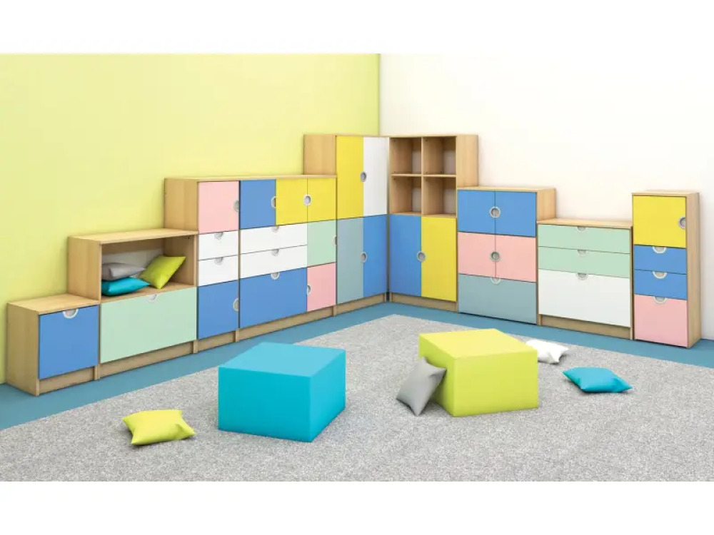 Cubo collection. Wide tall drawer - sage