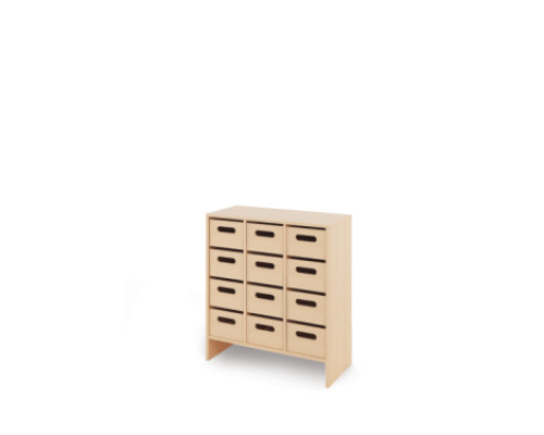 Storage Unit L with deep wooden trays - Eko