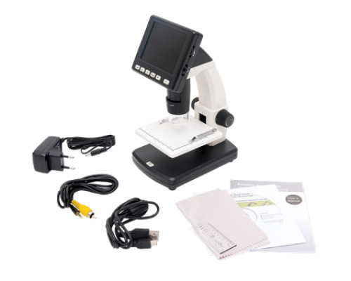 Digital microscope 10x-300x (up to 1200x) with LCD display and 5 Mpx camera