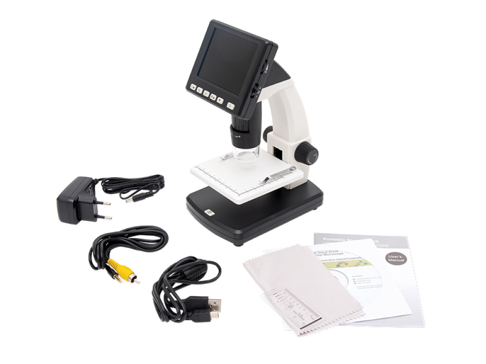 Digital microscope 10x-300x (up to 1200x) with LCD display and 5 Mpx camera