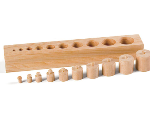 Montessori Aids. Block with cylinders 1