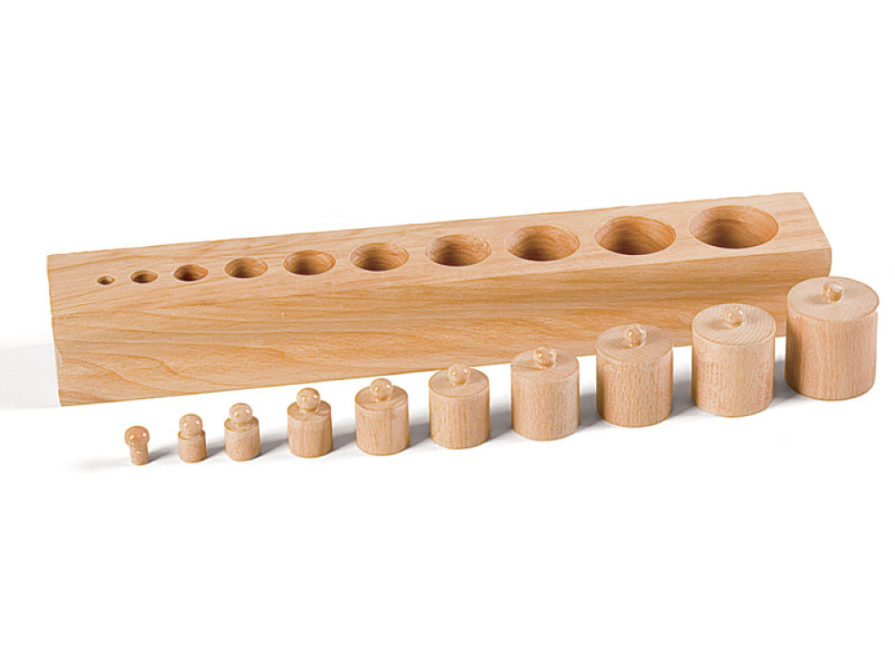 Montessori Aids. Block with cylinders 1