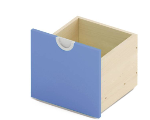 Narrow wheeled box. Azure blue. Cubo collection