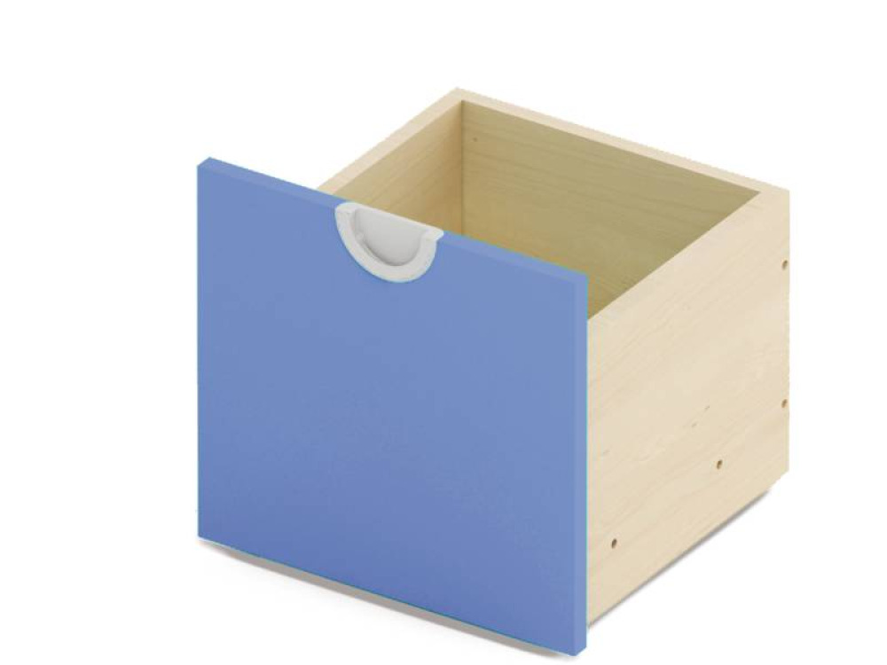 Narrow wheeled box. Azure blue. Cubo collection