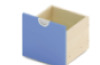 Narrow wheeled box. Azure blue. Cubo collection
