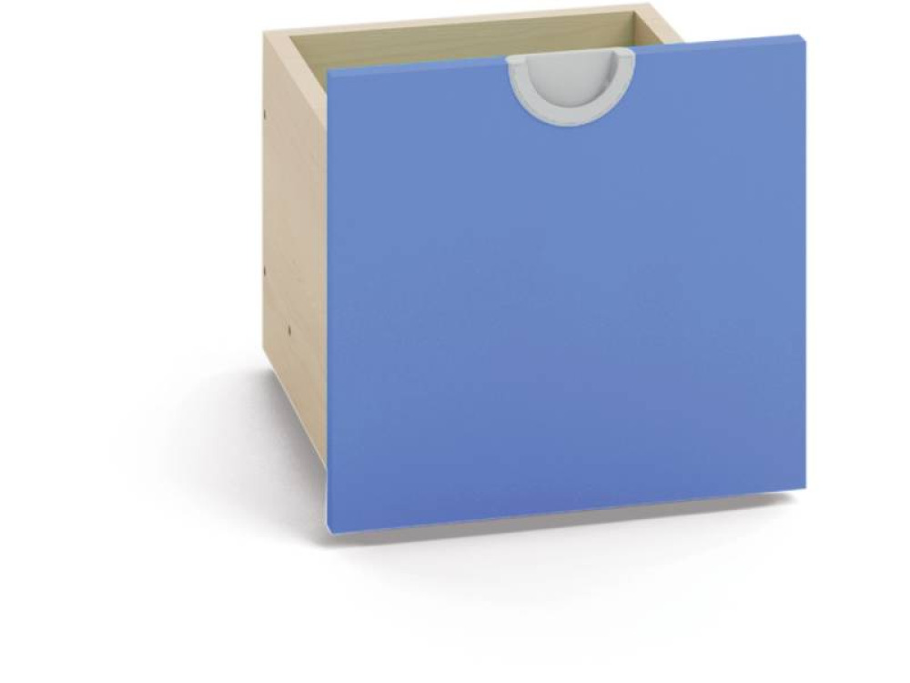 Narrow wheeled box. Azure blue. Cubo collection