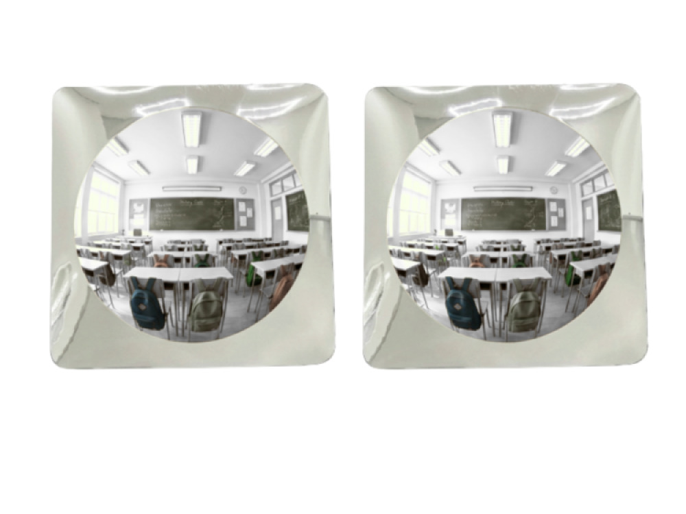LARGE BUBBLE CONVEX MIRROR SET OF 2