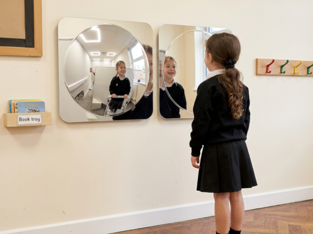 LARGE BUBBLE CONVEX MIRROR SET OF 2