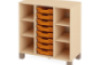 Cabinet with shelves and 8 containers. Orange-birch. Fresh Collection