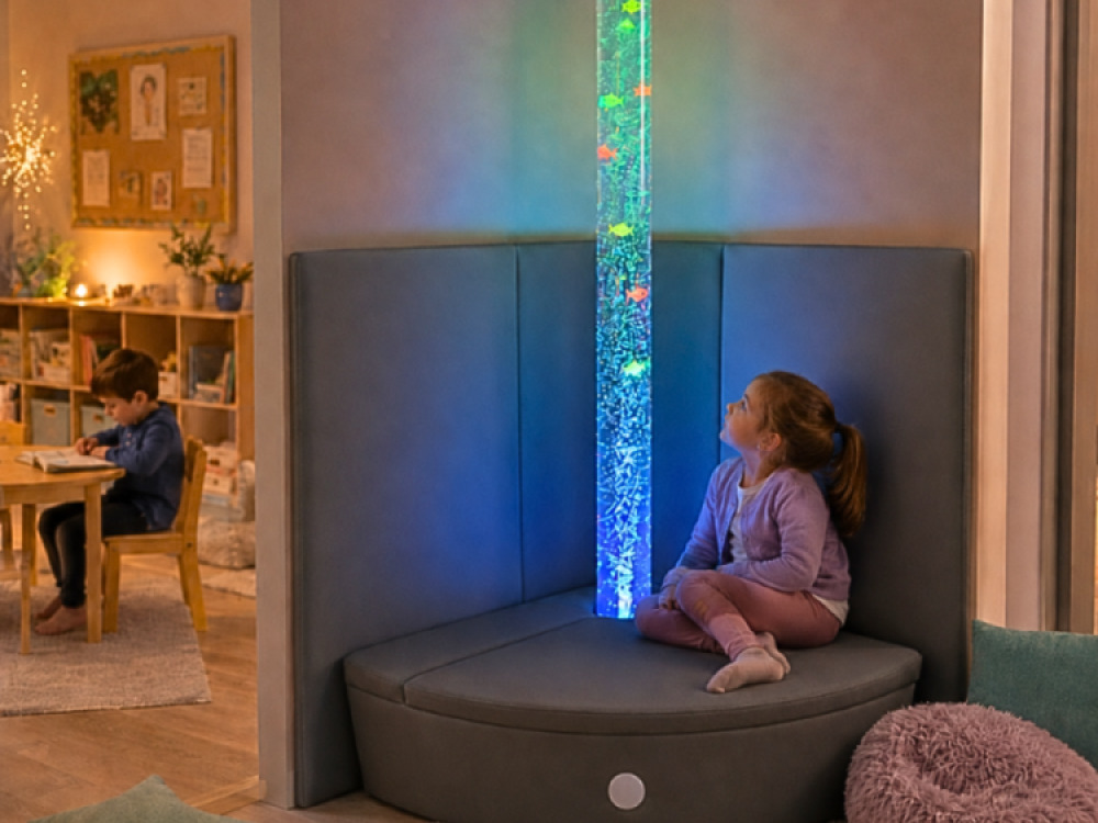 Corner Bubble Tube Kit (Incl. Large Tube, Grey Padded Surround & Bracket)