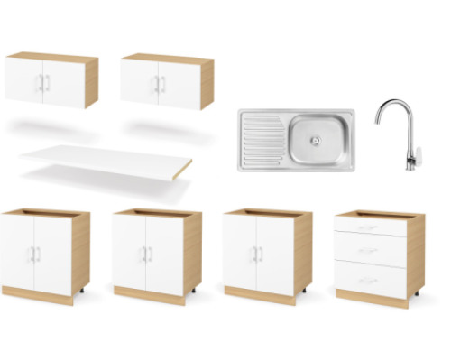 QUARTET PREMIUM set 3.2 m in crystal white colour. Master Kitchen Collection