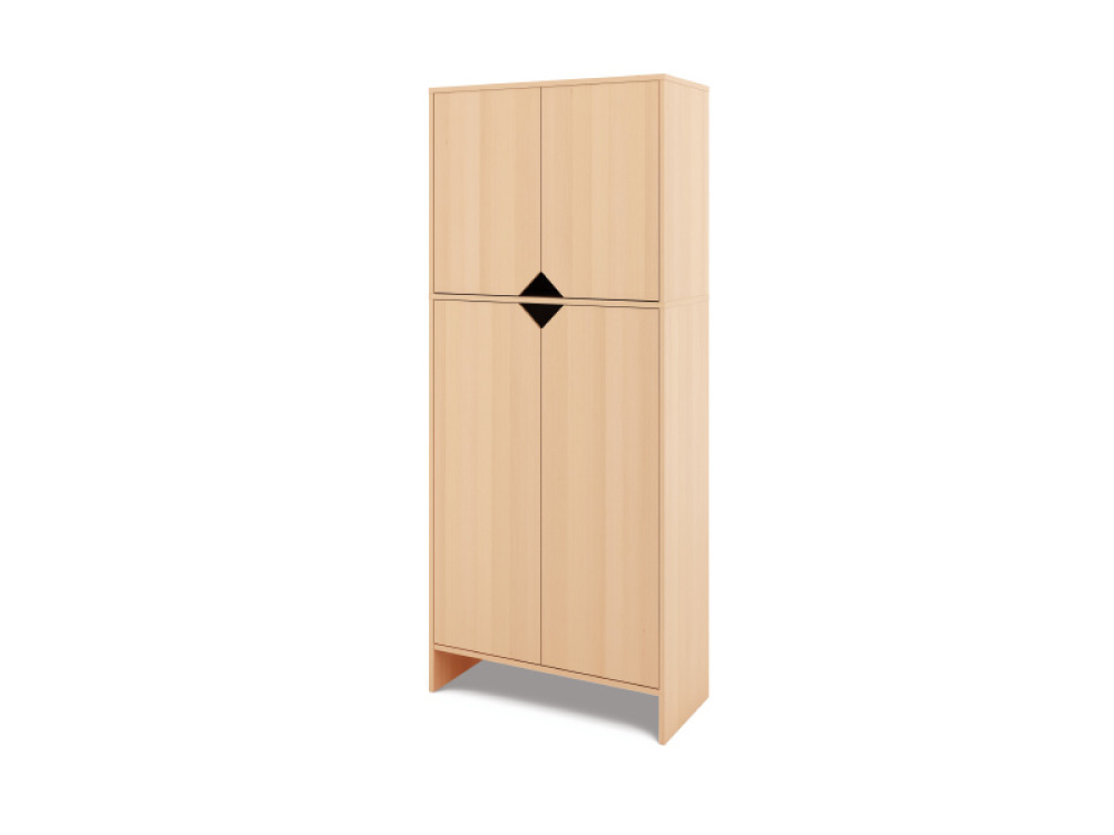Tall Storage Unit + bottom & upper doors - Beech
