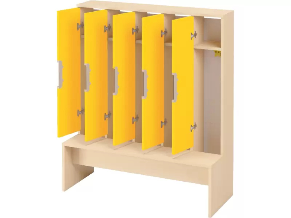 Doors with handle for cloakroom Vita 5 - Yellow