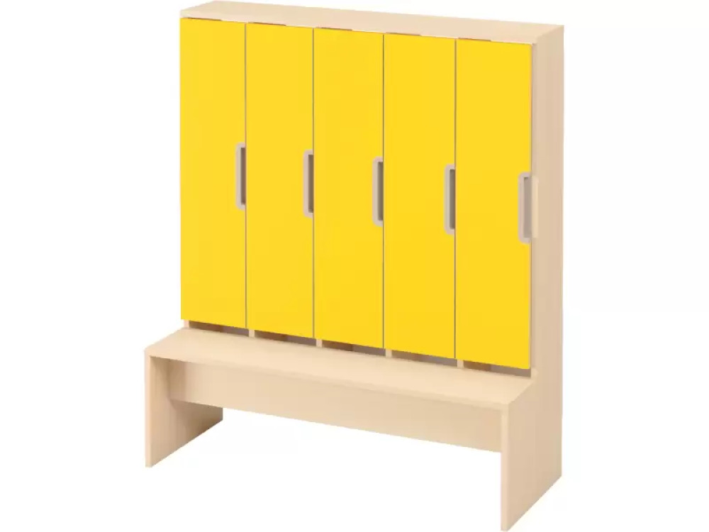 Doors with handle for cloakroom Vita 5 - Yellow