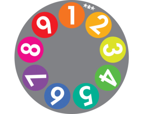 Round carpet - Numbers. 2 m